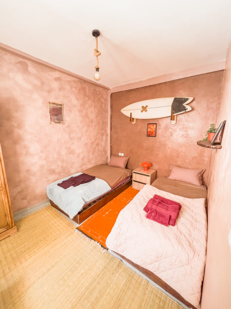 Twin room at Kite House Dakhla accommodation